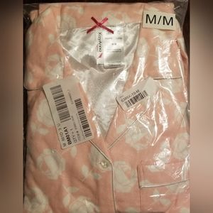 KayAnna Pink Flannel Pajama Set Size M Brand New